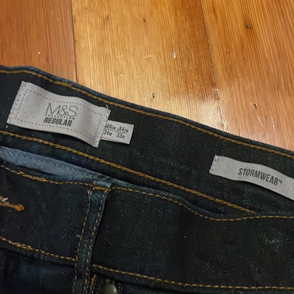 Marks and Spencer (M&S) Regular-Fit Jeans 34x33 (Stormwear, Blue) Barely Used! - Picture 2 of 5